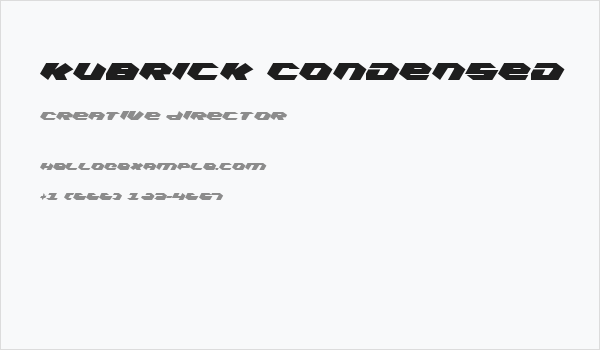 Kubrick Condensed Business Card