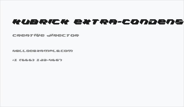 Kubrick Extra-Condensed Business Card