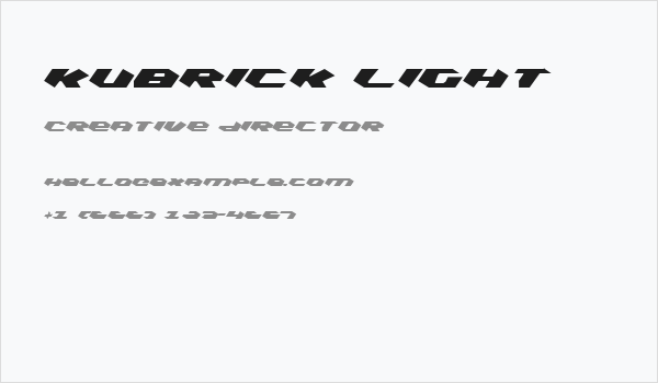 Kubrick Light Business Card