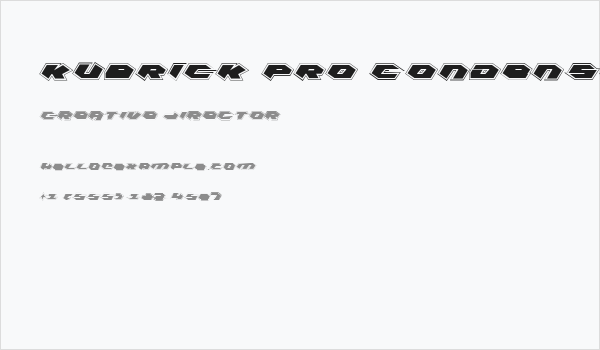 Kubrick Pro Condensed Business Card