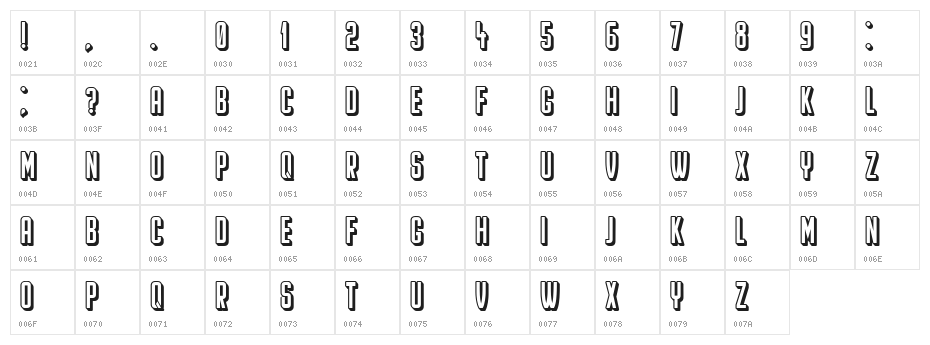 Kuchen Hollow Regular Character Map