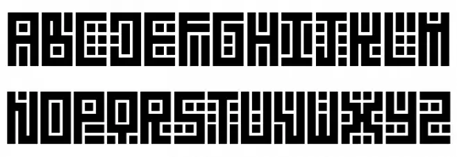 Kuficality Шрифта ВЕРХНИЙ