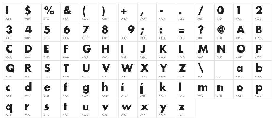 Kulturbolschewismus-Bold Character Map