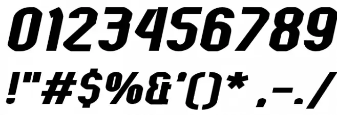 Kumba Bold Expanded Italic Font OTHER CHARS