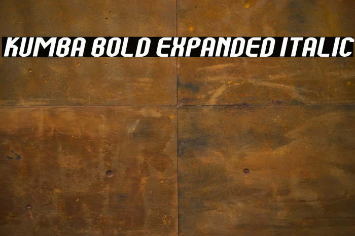 Kumba Bold Expanded Italic Example 1