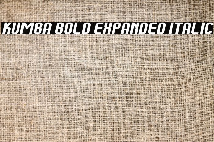 Kumba Bold Expanded Italic Example 2