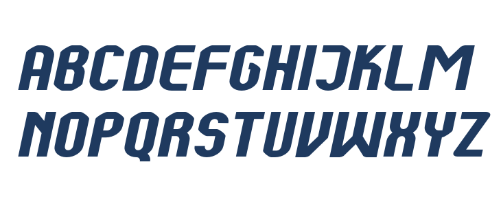 Kumba Bold Expanded Italic Lowercase
