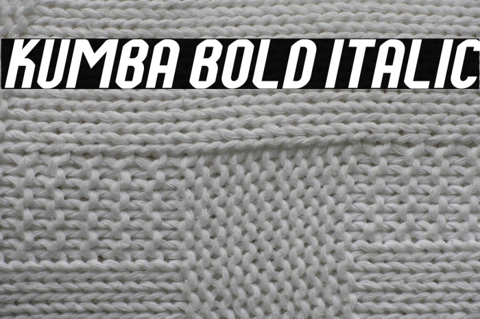 Kumba Bold Italic Example 1