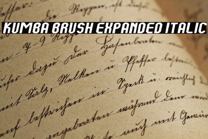 Kumba Brush Expanded Italic Example 1