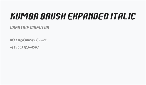 Kumba Brush Expanded Italic Business Card