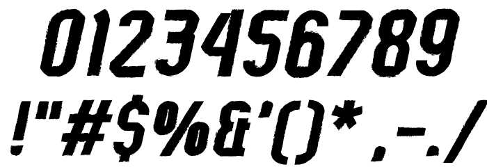 Kumba Brush Italic Font OTHER CHARS