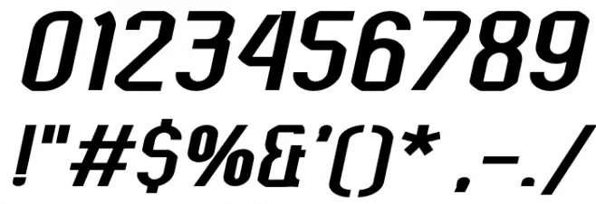 Kumba Expanded Italic Font OTHER CHARS