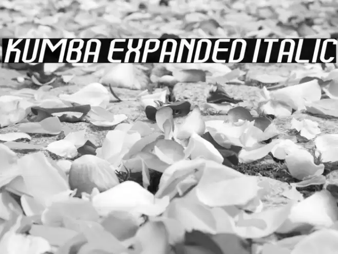 Kumba Expanded Italic Font examples