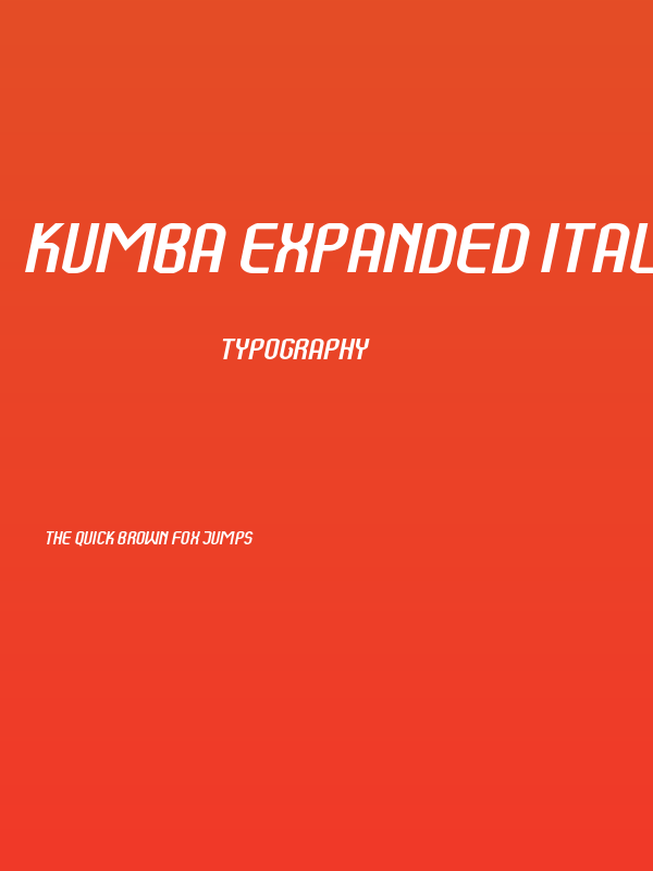 Kumba Expanded Italic Poster