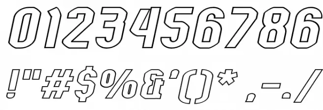 Kumba Outline Expanded Italic Font OTHER CHARS