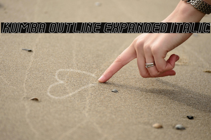 Kumba Outline Expanded Italic Example 3