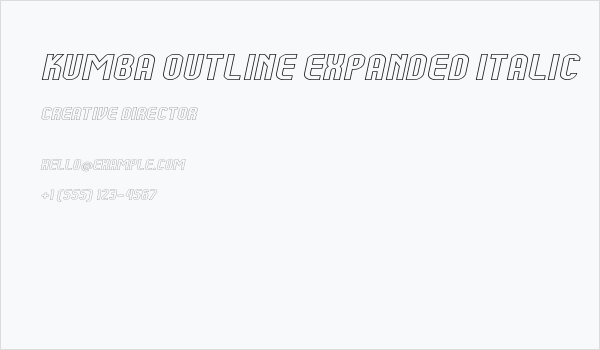 Kumba Outline Expanded Italic Business Card