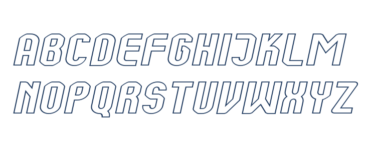 Kumba Outline Expanded Italic Lowercase