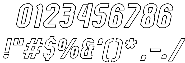 Kumba Outline Italic Font OTHER CHARS