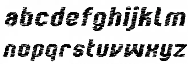 Kumba Scrawl Bold Expanded Italic 字体 小写