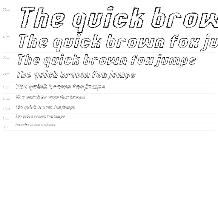 Kumba Scrawl Outline Expanded Italic Waterfall