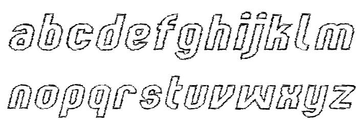 Kumba Scrawl Outline Expanded Italic Font LOWERCASE