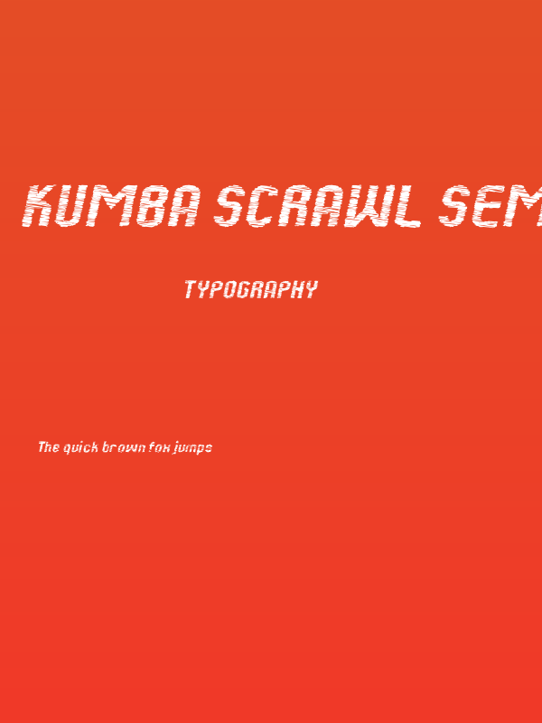 Kumba Scrawl SemiBold Expanded Italic Poster