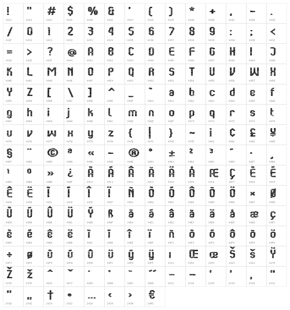 Kumba Scrawl SemiBold Expanded Character Map