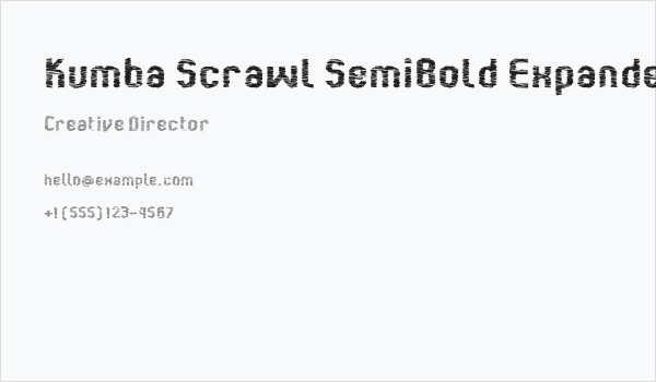 Kumba Scrawl SemiBold Expanded Business Card