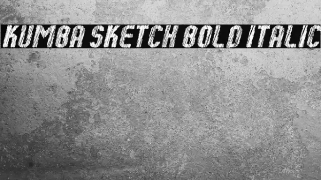 Kumba Sketch Bold Italic Font examples