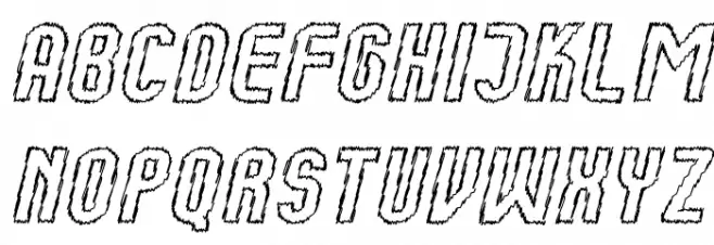 Kumba Sketch Outline Italic 字体 大写
