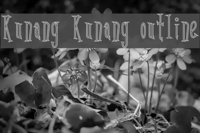 Kunang Kunang outline Font examples