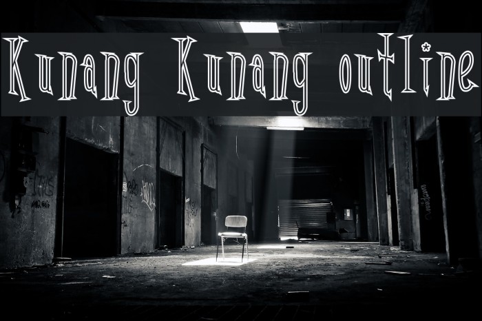 Kunang Kunang outline Font examples