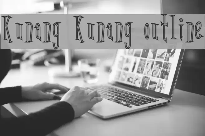 Kunang Kunang outline Font examples