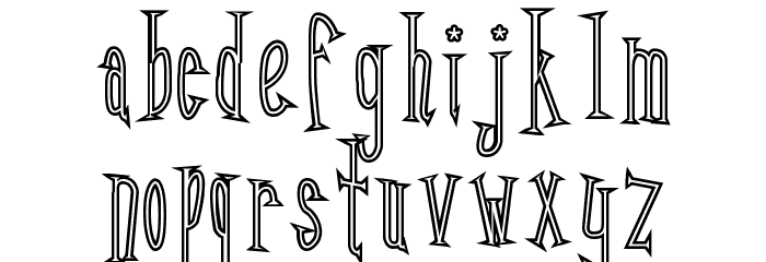 Kunang Kunang outline Font LOWERCASE