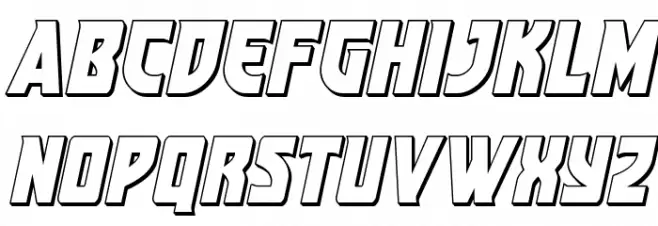 Kung-Fu Master 3D Italic 字体 大写