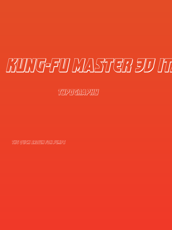 Kung-Fu Master 3D Italic Poster
