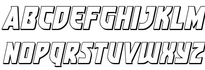 Kung-Fu Master 3D Italic Font LOWERCASE