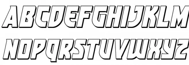 Kung-Fu Master 3D Italic Schriftart Kleinbuchstaben