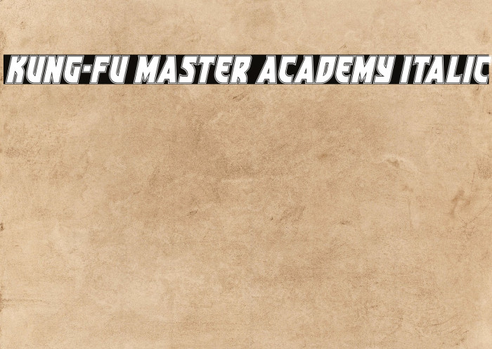 Kung-Fu Master Academy Italic Example 1