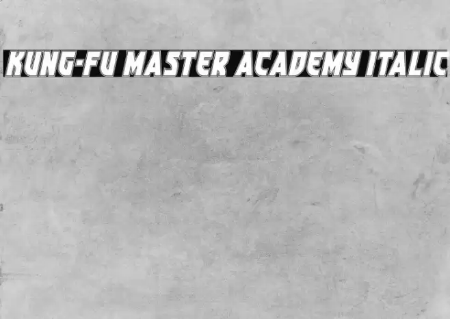 Kung-Fu Master Academy Italic Font examples