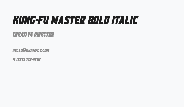 Kung-Fu Master Bold Italic Business Card