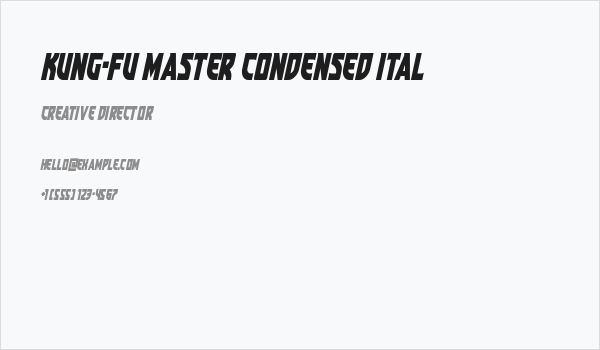 Kung-Fu Master Condensed Ital Business Card