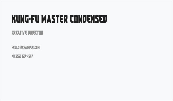 Kung-Fu Master Condensed Business Card