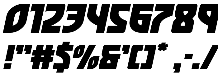 Kung-Fu Master Expanded Italic Font OTHER CHARS