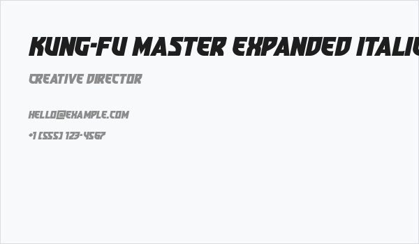 Kung-Fu Master Expanded Italic Business Card