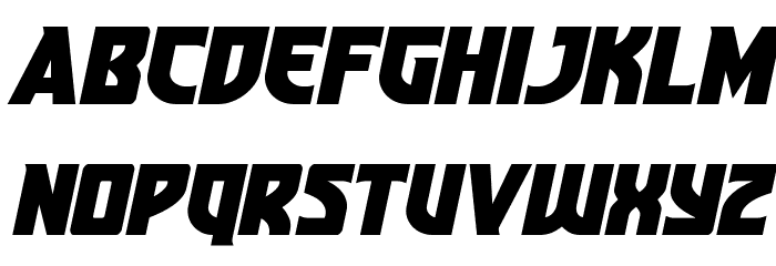 Kung-Fu Master Expanded Italic Font LOWERCASE