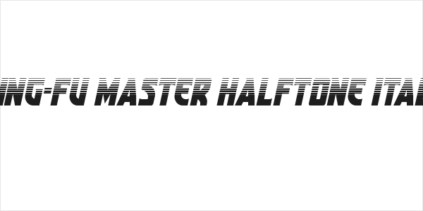 Kung-Fu Master Halftone Italic Logo