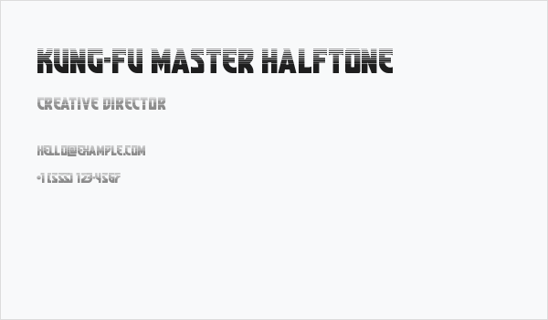 Kung-Fu Master Halftone Business Card