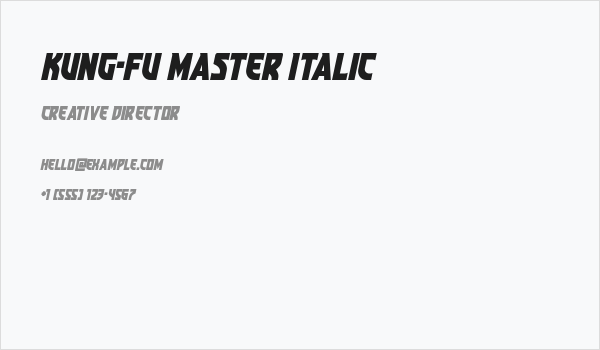 Kung-Fu Master Italic Business Card